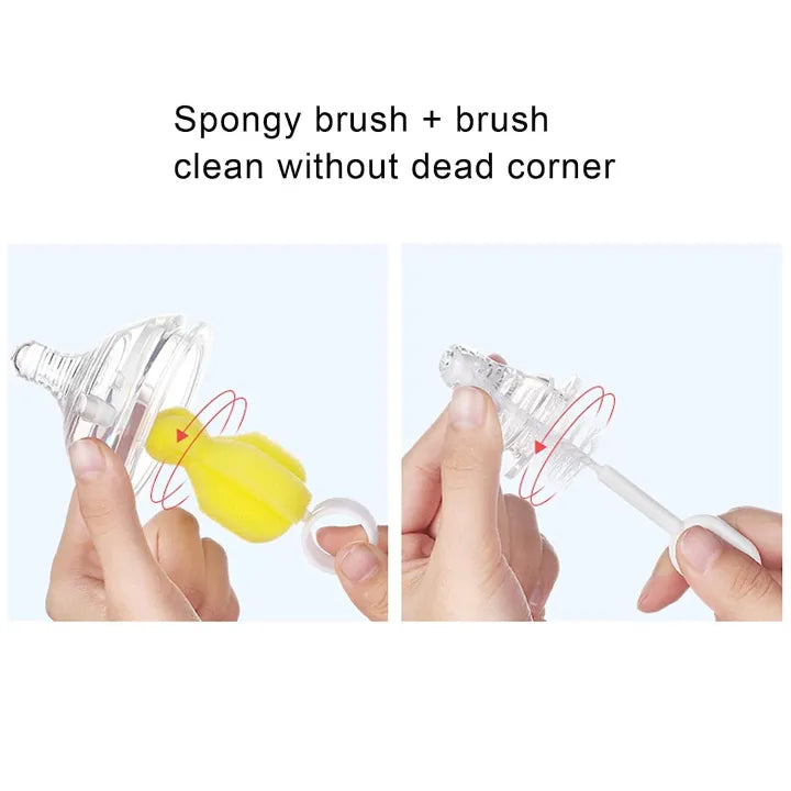 New Baby Best Feeder Bottle And Nipple Cleaning Brush In Pink Color