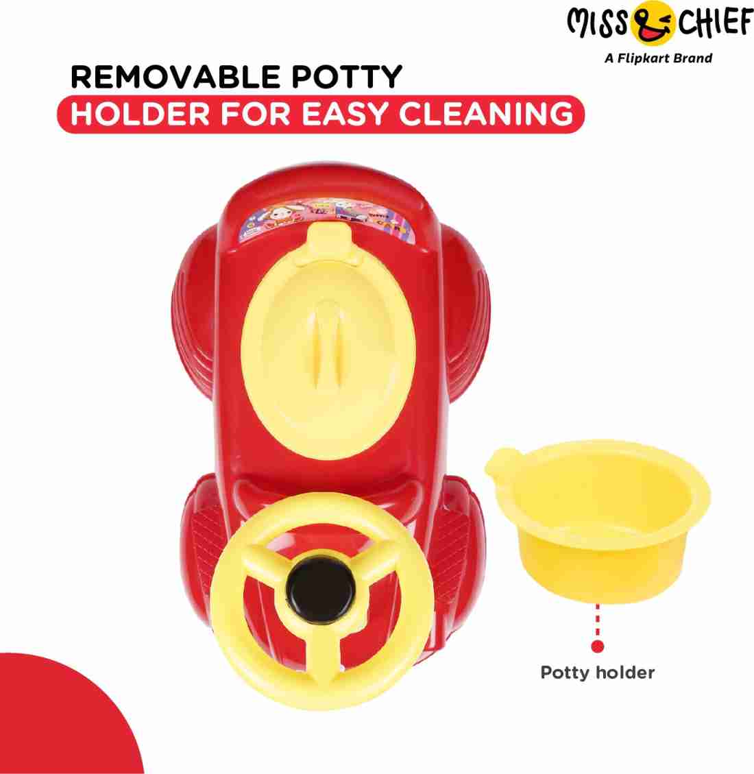 Children Potty Seat With Four Tyres Can Be Use As A Toy Car main image 1