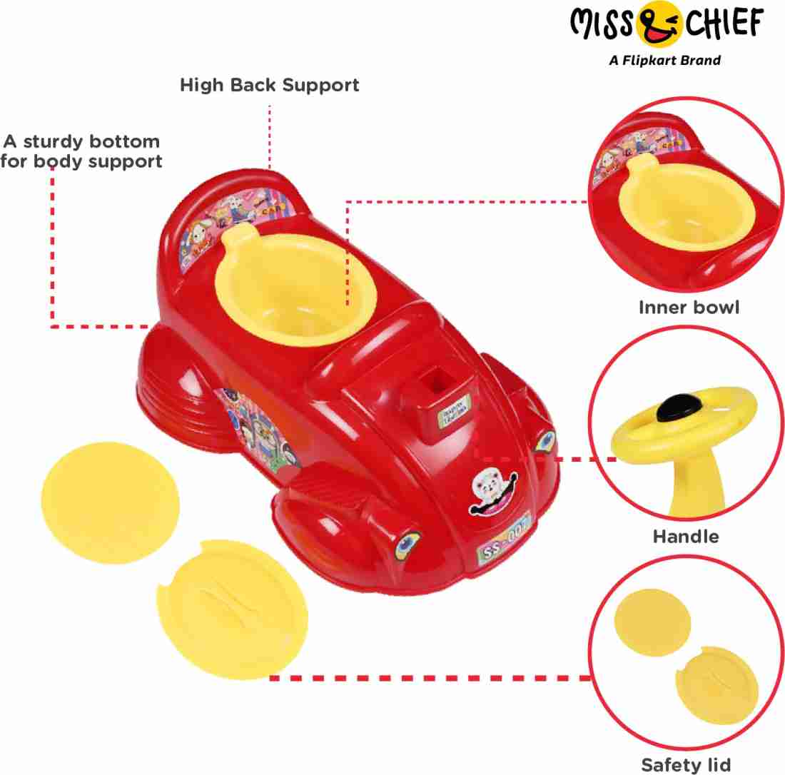 Children Potty Seat With Four Tyres Can Be Use As A Toy Car