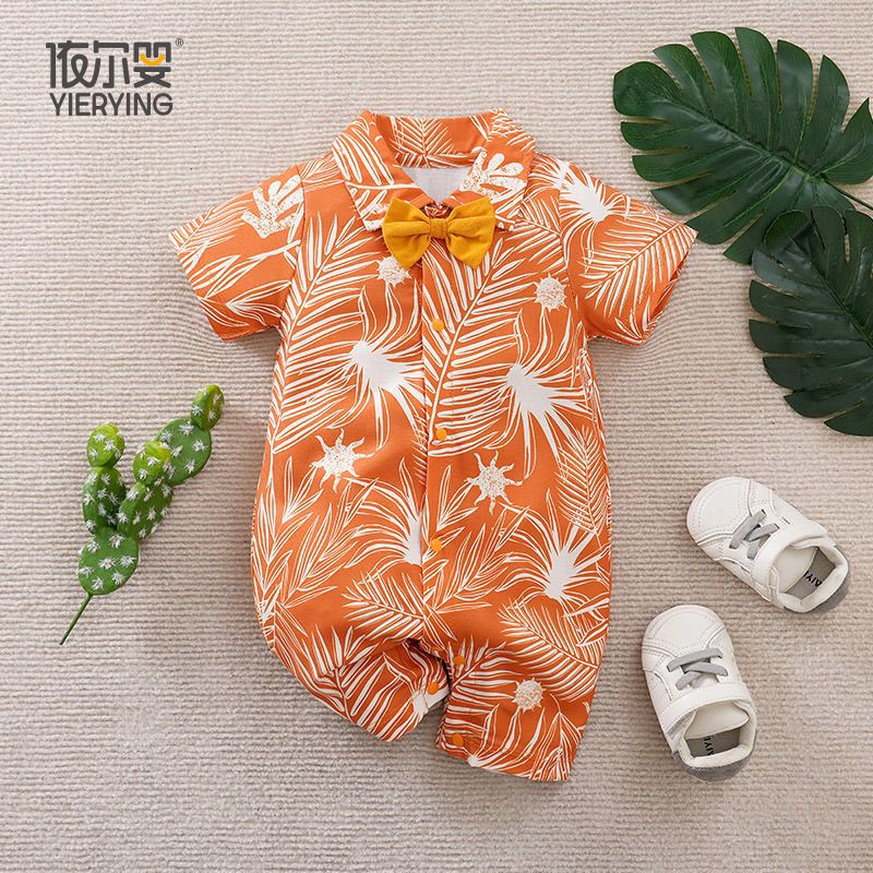 Summer Romper For New  Baby Boy In Blended Stuff