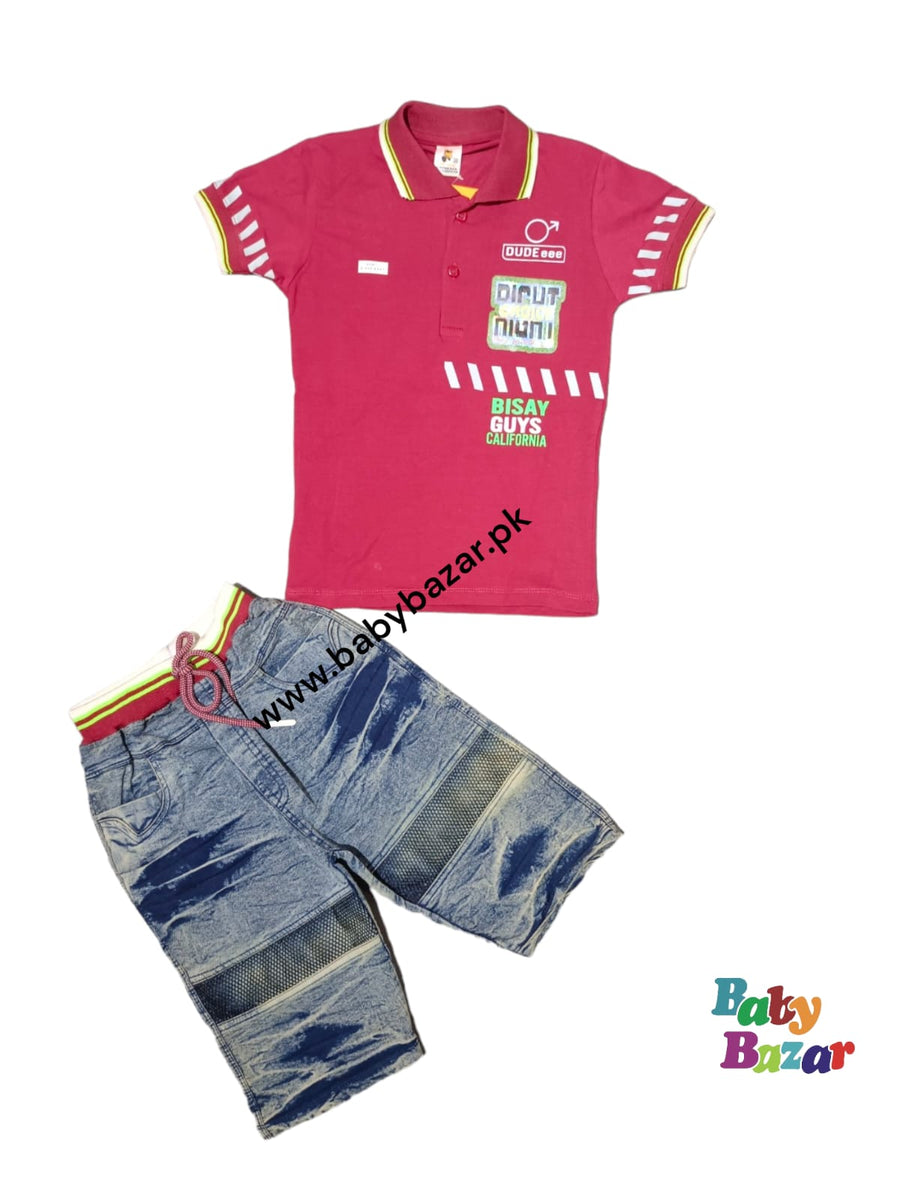 Baby Boy Summer Dress  With  Printed Design In Blended Stuff Brown Color main image 0