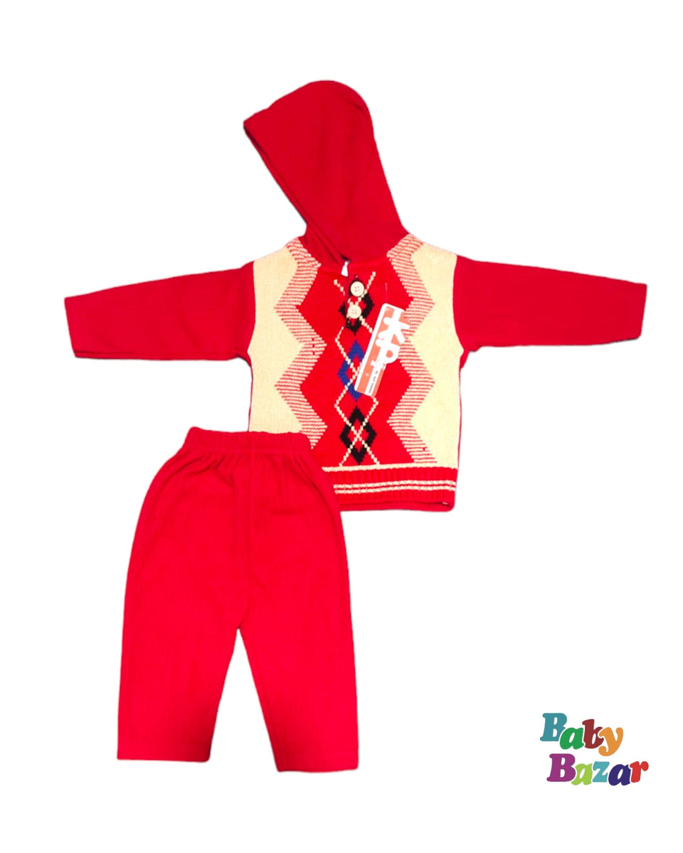 Baby Boy Winter Dress In Beautiful Design Red Color Baby Bazar