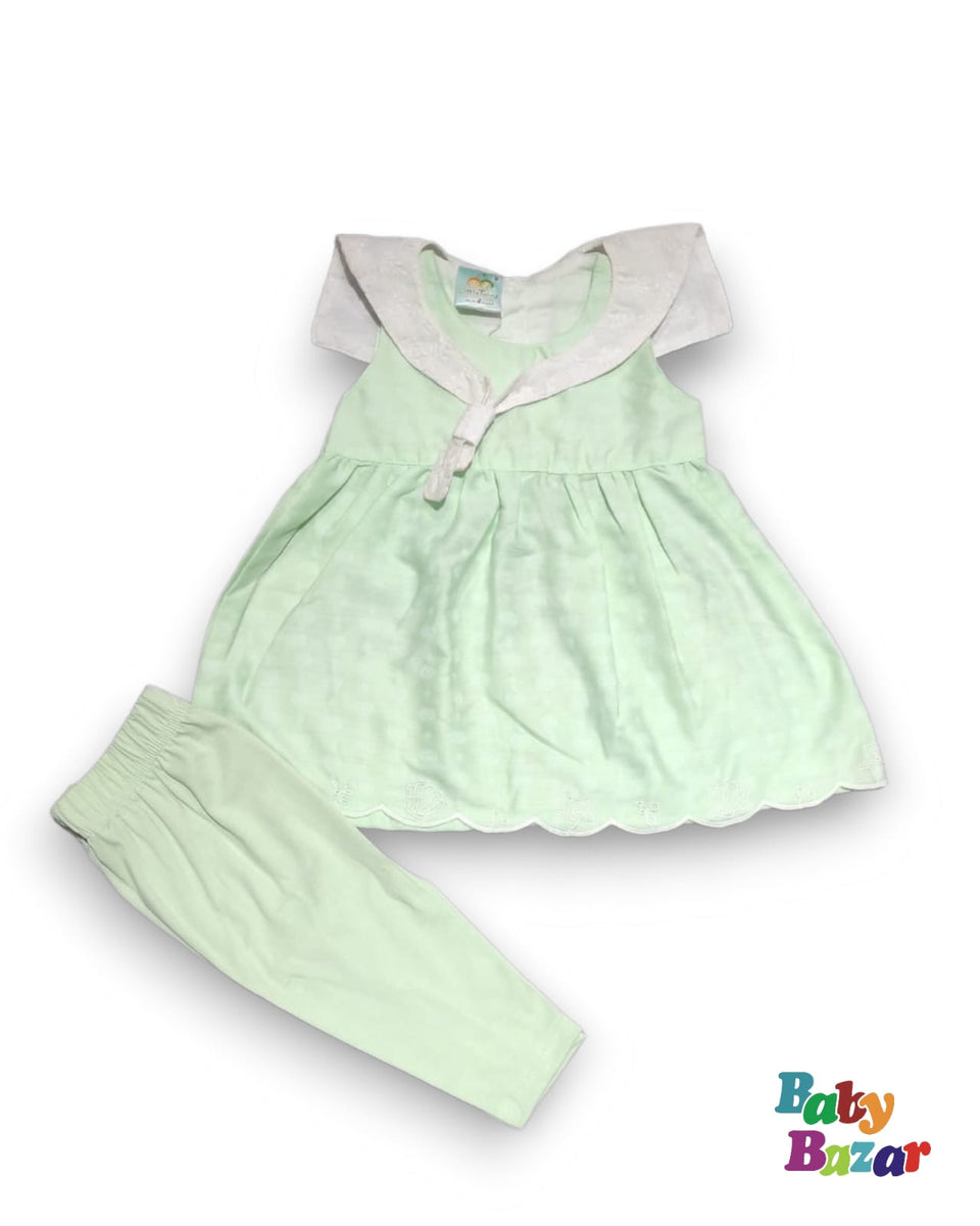 Baby Boy Summer Dress In Blended Stuff Car Print Green Color main image 0
