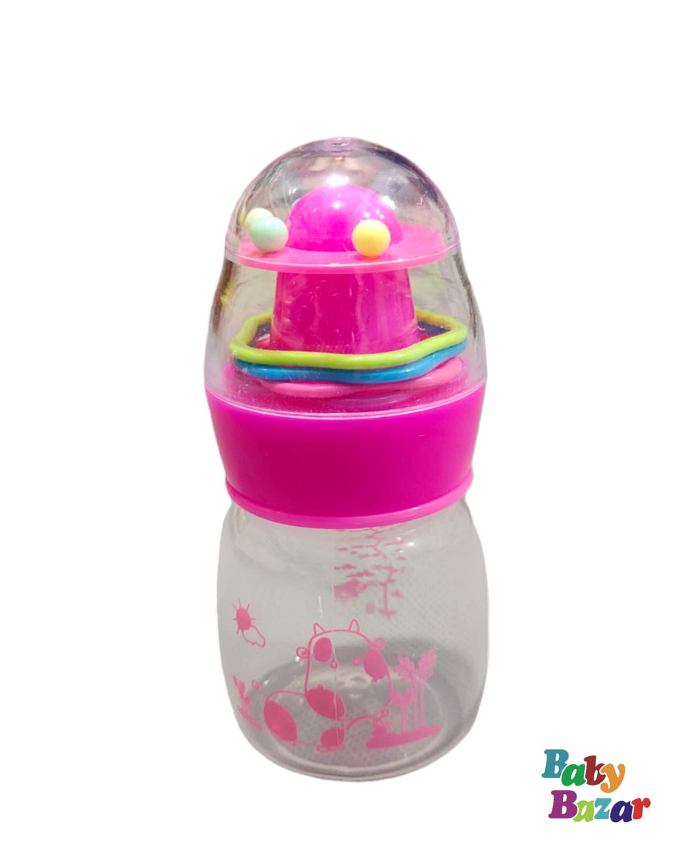 Transparent Feeder For Babies In Pink Bear Print Pure Plastic Material main image 0