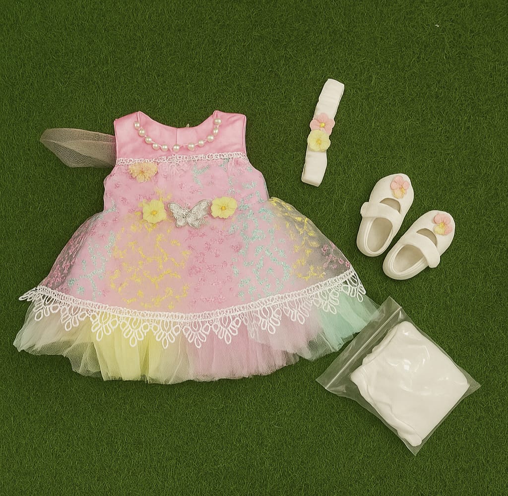 Baby Girls Rust Floral Frock Suit – Stylish 2 Piece Party Wear Outfit main image 1