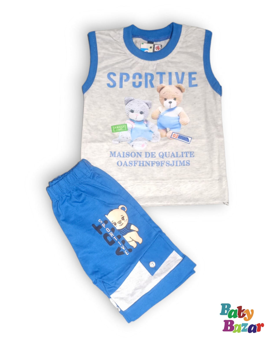Hat Printed Terry Stuff Dress For Baby Boy In Beautiful Color main image 1