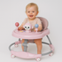 Pink Baby Walker with Monkey Toy & Activity Tray