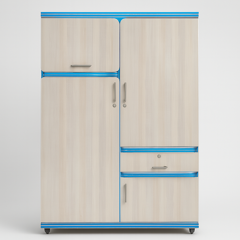 "6x4 ft Wooden Baby Cupboard with Wheels – Durable & Spacious Nursery Storage"