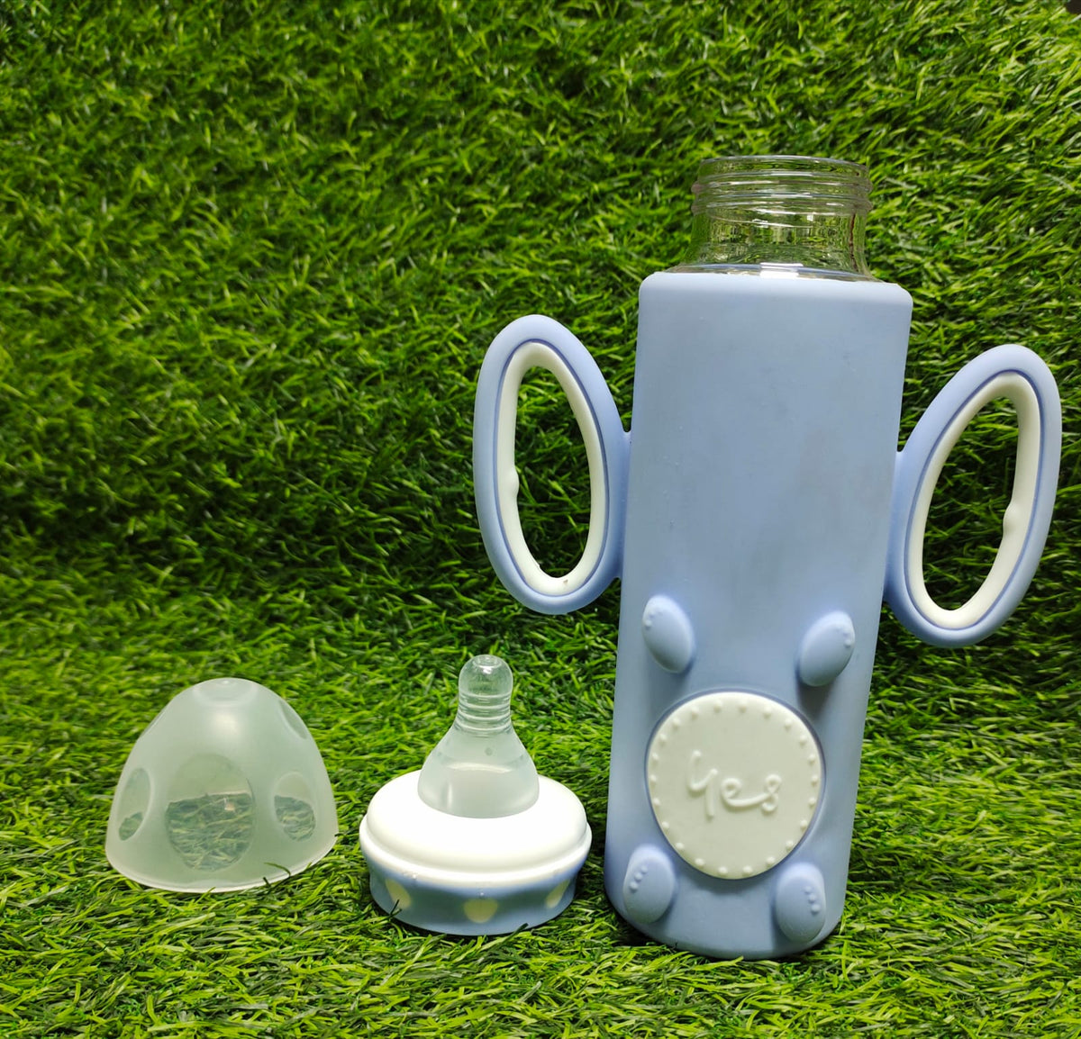Beautiful Stylish Transparent Feeder Of Aura Brand For Baby With Handle In Blue Color main image 0