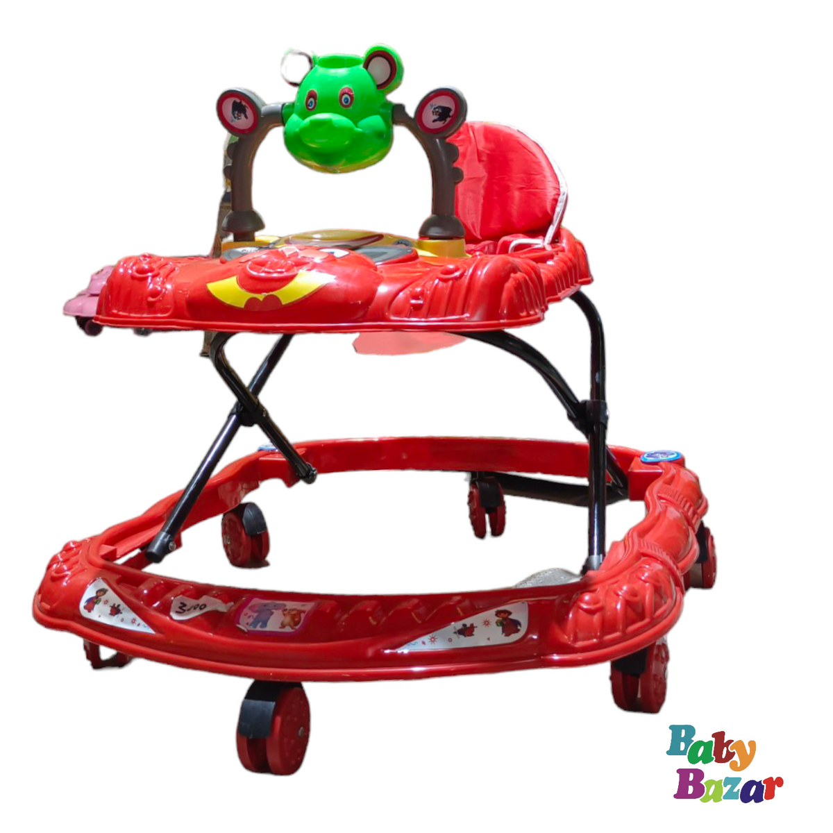 Baby Walker In Mickey Mouse Character Light Green Color With Music