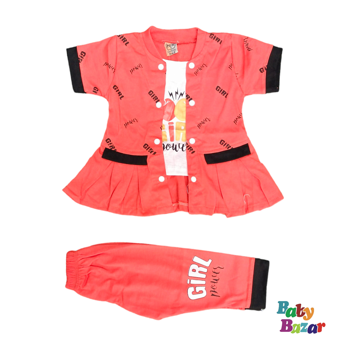 New Born 3pcs Dress in Blended Stuff Bear Printed main image 0