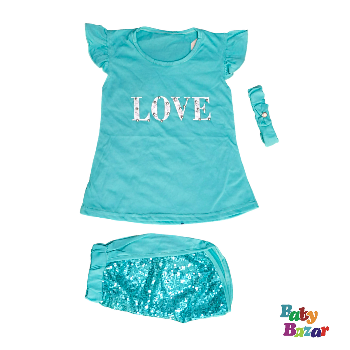 Summer Dress In Blended Stuff For Baby Boy In Green Color main image 1