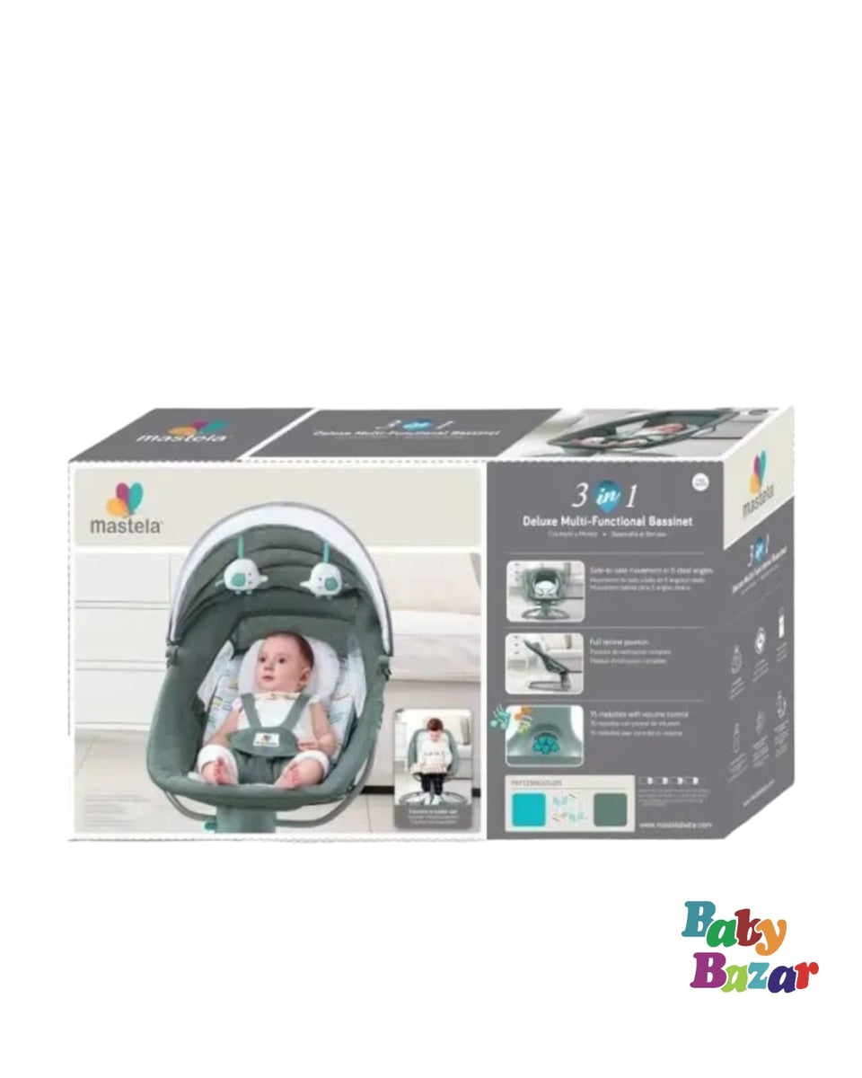 Mastela 3-in-1 Deluxe Multi-Functional Bassinet Grey Lowest Price In Pakistan Model 08208(M)