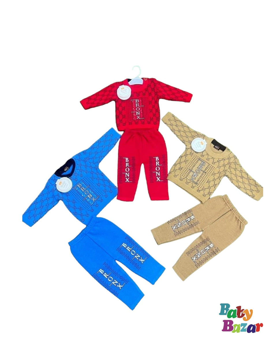 New Born Baby Boy Winter Dress IN Wool Stuff babybazar.pk