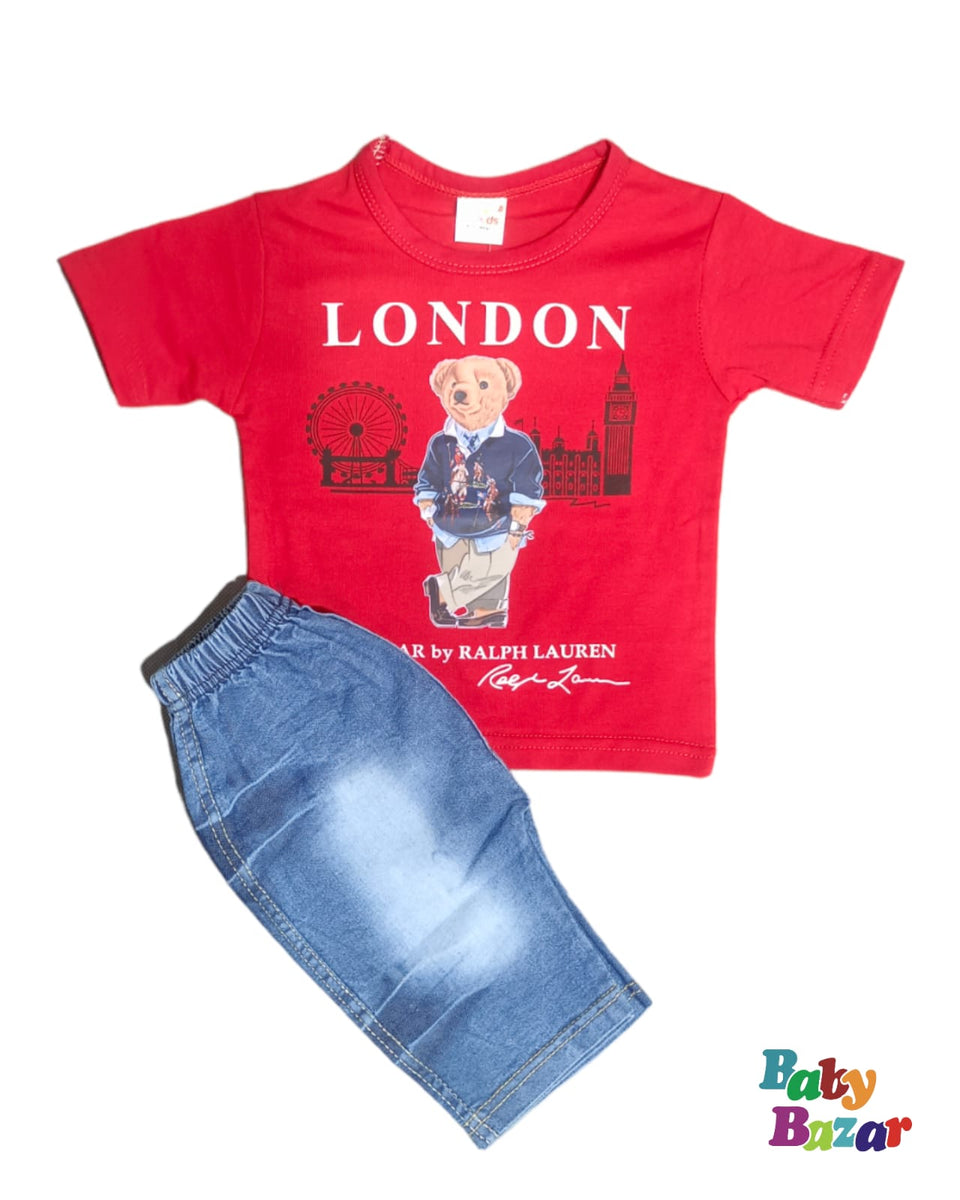 New Baby Boy Decent Blended Stuff Dress With Printed  Design Skin Color