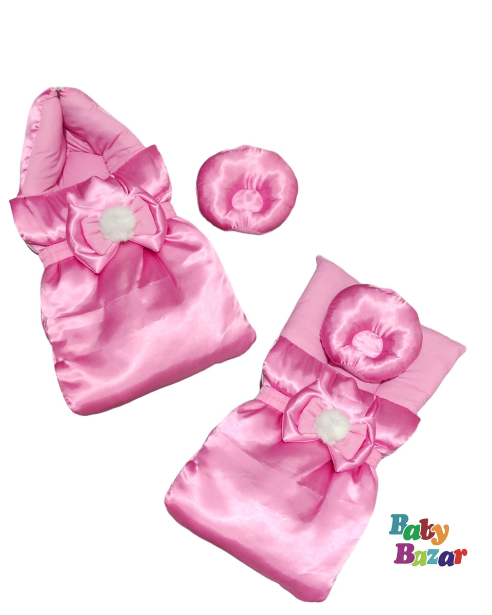 New Born Baby Bister / Carry Nest In Cute Bear Print Sky Blue Color main image 0