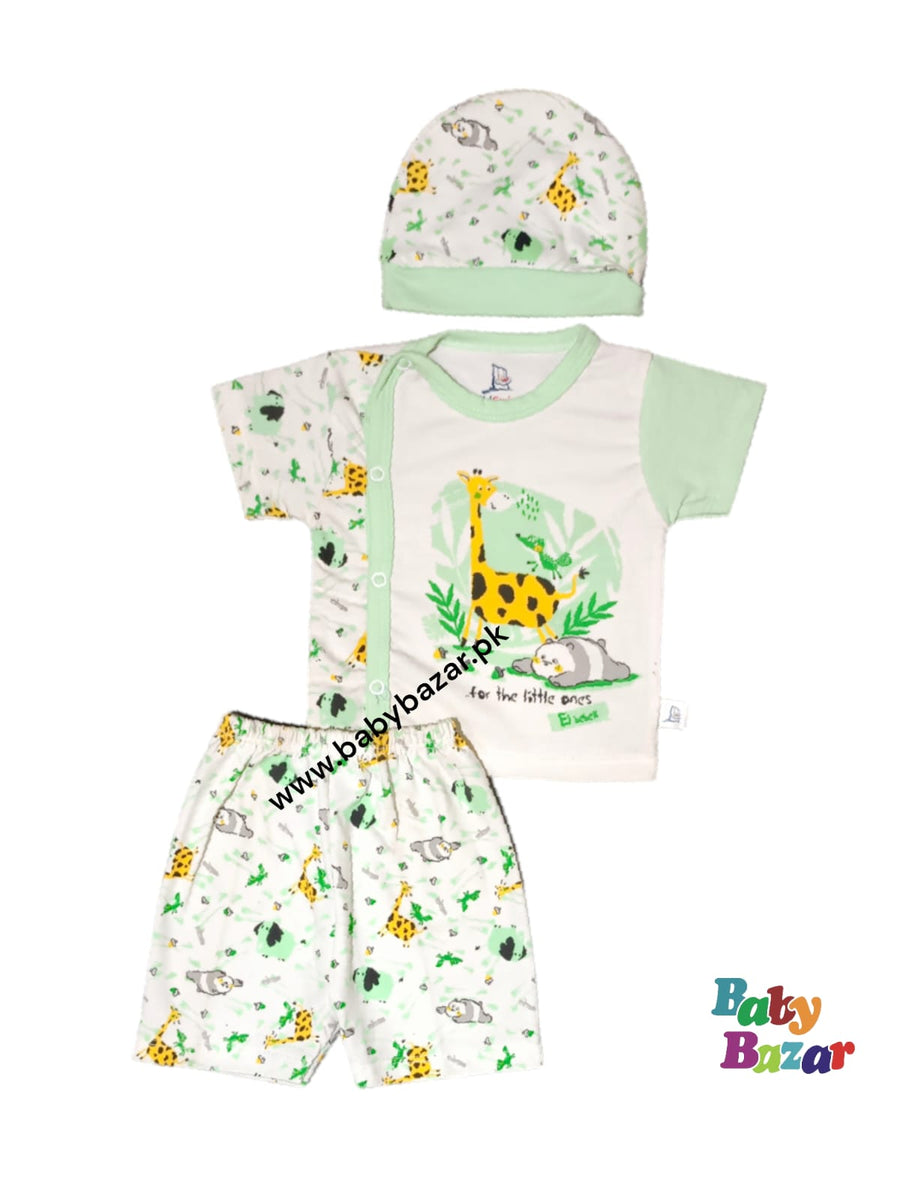 Newborn Baba Dress In Lion Printed Design Light Blue Color main image 0