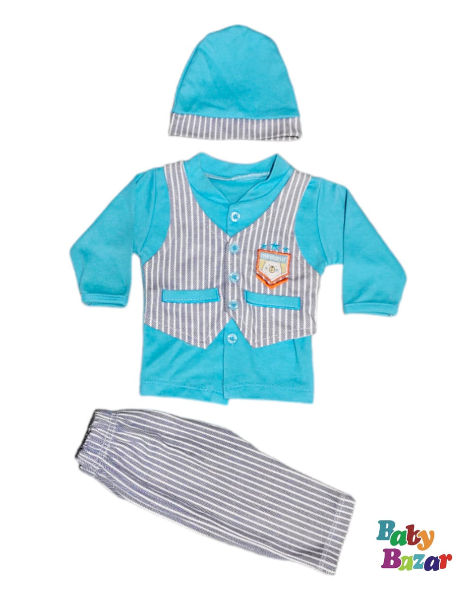 New Born Baby Boy Dress Green Color main image 1
