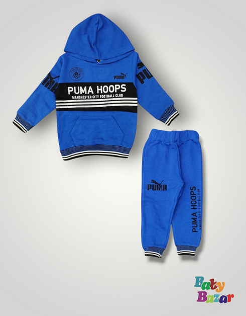 Comfy Puma Hoops Hoodie and Pant Set For Toddlers - Blue