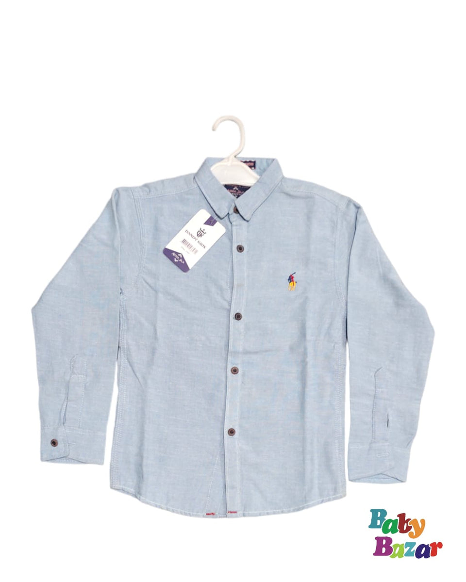 Polo Dress Shirt For Baby Boy In Light Blue Color Baby Bazar