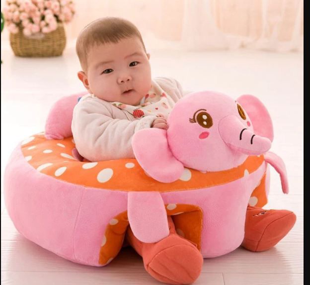 Babyhug Elephant Shaped Soft Seat - Orange