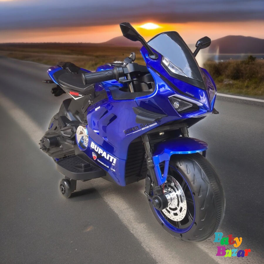 Electric Heavy Bike For Kids Blue Color Baby Bazar