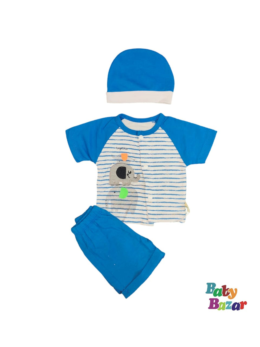 New Cap Printed Summer Dress For Baby Boy In Black Color main image 1
