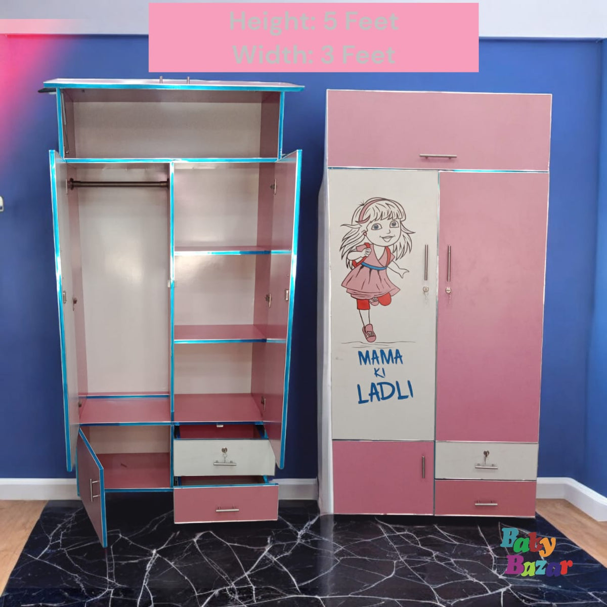 Kids Wooden Almirah Almari Baby Girl Baby Girl Wooden Cupboard