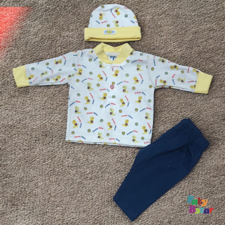 New Born Cap In Blended Stuff With Bear Shape Green Color main image 0