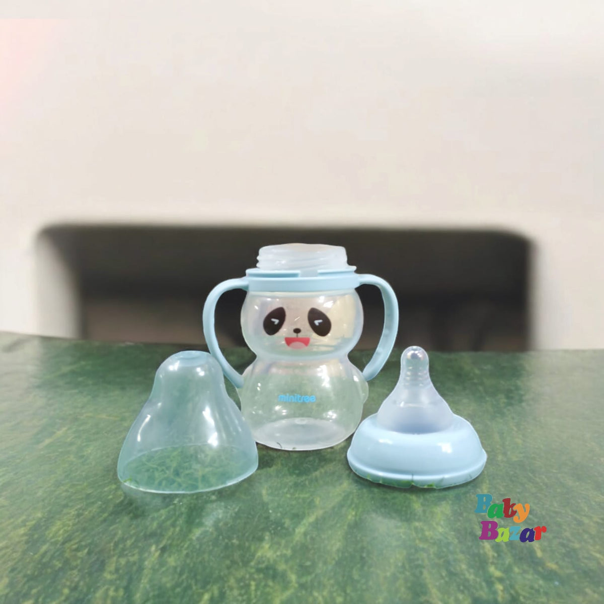 New Baby Feeder Of Minitree Brand In Transparent Color And Lid In Light Green Color Size 5 Oz main image 1