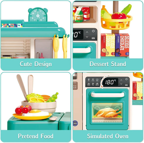 Kitchen Toys for Kids Kitchen Playset Toy 889-319 K42-B -Green