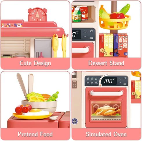Kitchen Toys for Kids Kitchen Playset Toy 889-319 K42-B -Pink