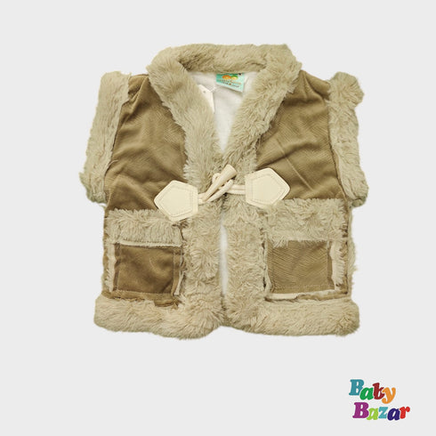 Warm Jacket Outwear Casual Fashion Winter Cotton Coat Long Sleeve Toddler Kids Clothes - Light Brown