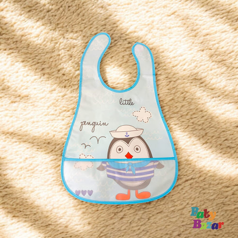 Light Blue Penguin Sailor Waterproof Bib – Premium Parachute Material