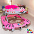 Mama Love Baby Walker Pink Car Design with Fun Face & Multi Directional Wheels