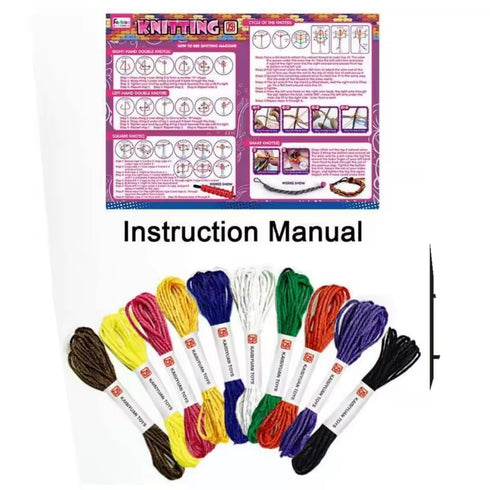 DIY Knitting Bracelet Maker Kit for Kids – 10 Color Threads