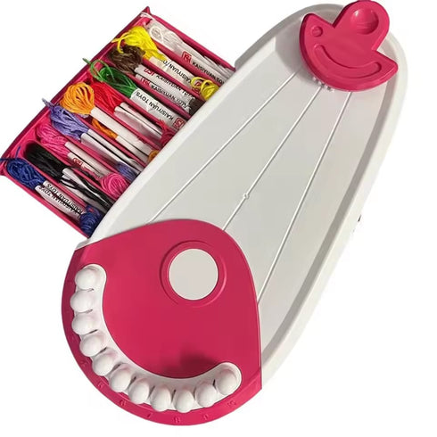 DIY Knitting Bracelet Maker Kit for Kids – 10 Color Threads