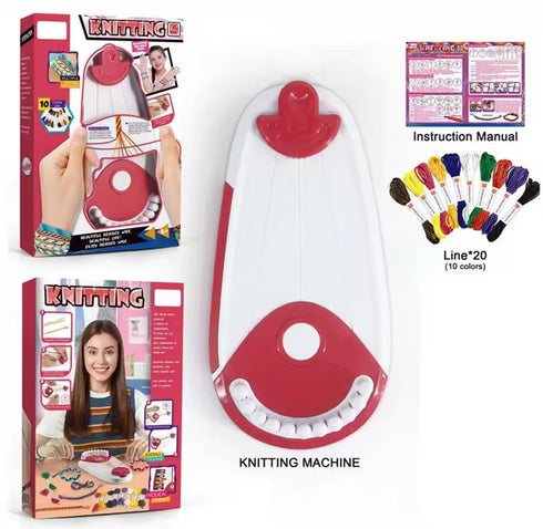 DIY Knitting Bracelet Maker Kit for Kids – 10 Color Threads