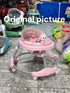 Pink Baby Walker with Monkey Toy & Activity Tray
