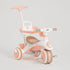 3-in-1 Baby Tricycle with Push Handle & Storage Basket - Pink & White