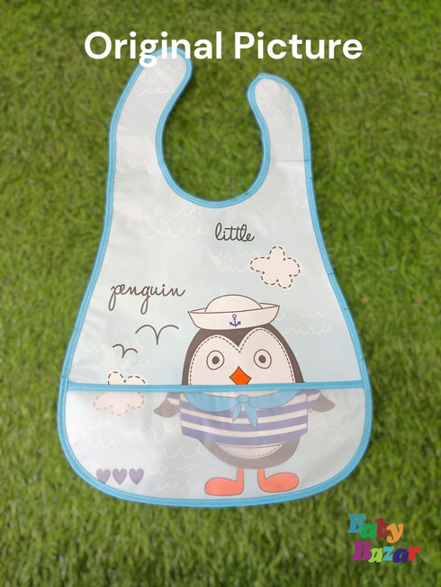 Light Blue Penguin Sailor Waterproof Bib – Premium Parachute Material