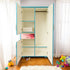 2.5ft × 5ft Butterfly Design Wooden Wardrobe for Kids – Baby & Baby Girl Clothes, Accessories & Toy Storage Cabinet with Wheels