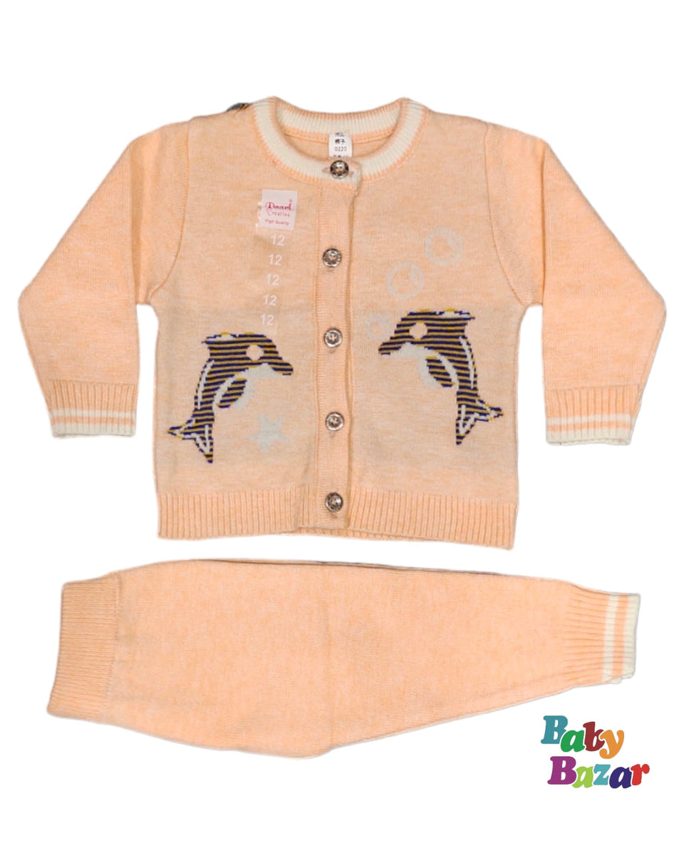 Stylish Cartoon Printed Mid-Season Terry Stuff Dress For Baby Boy In Green Color main image 0
