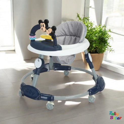 Cute Mickey Mouse Theme Baby Walker - Blue