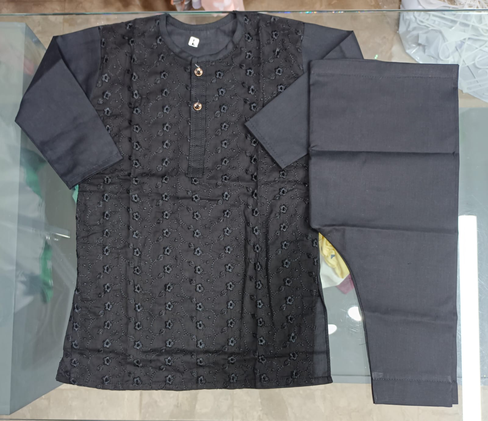 Baby Boy Cotton Stuff Shalwar Kameez In Black Color Beautiful
