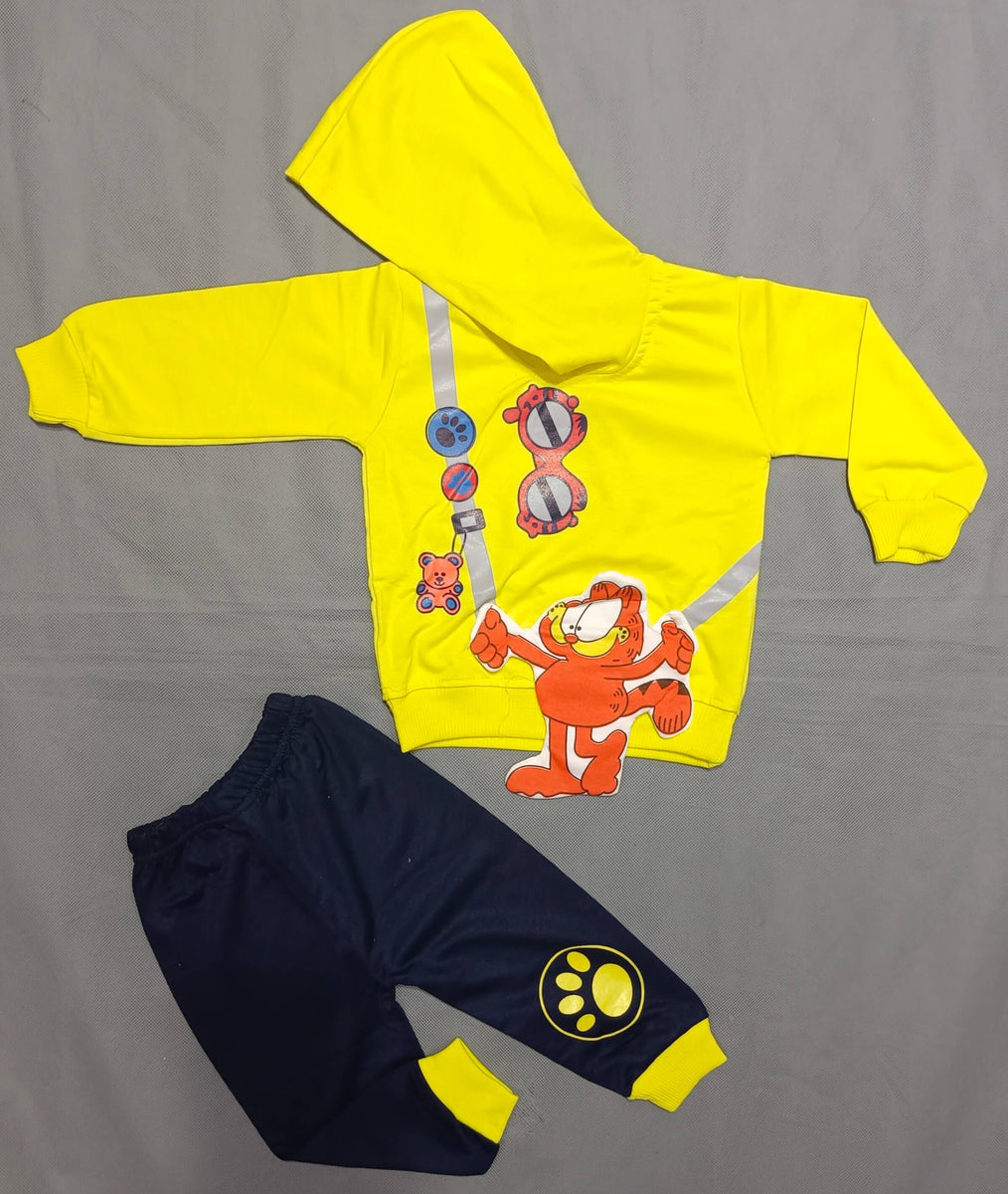 Baby Boy Hooded Dress In Terry Stuff Yellow  Colour main image 0