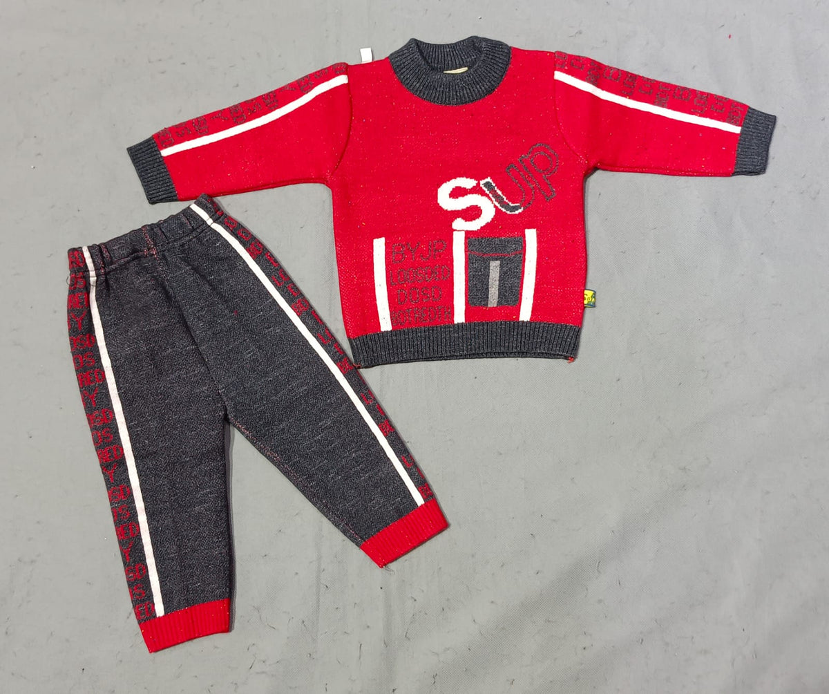 Baby Boy Jersey Stuff Winter Dress In Red Color babybazar.pk
