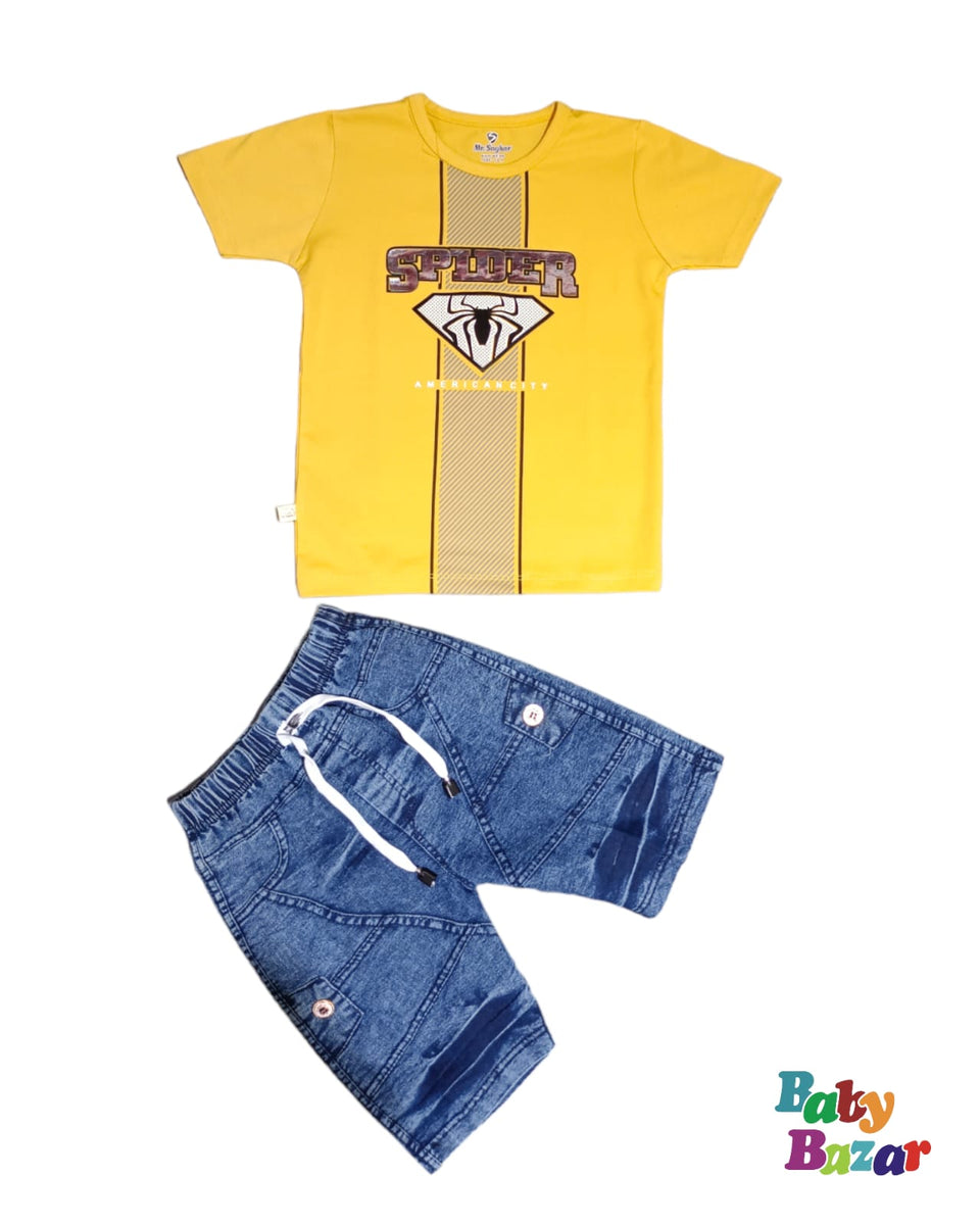 Summer Dress For Baby Boy In Tom & Jerry Print Green Color main image 0