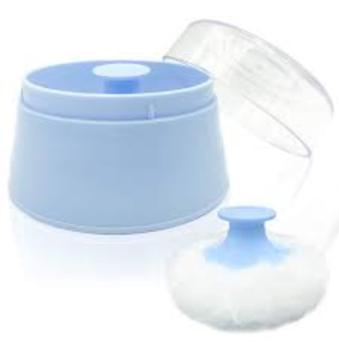 Baby Powder Puff Box, Large 2.8" Fluffy Body AfterBath Powder Case, B