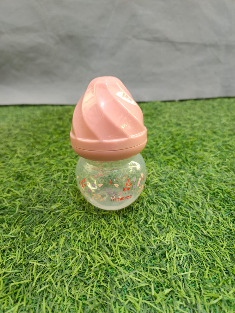 New Baby Feeder Of Minitree Brand In Transparent Color And Lid In Pink Color Size 5 Oz main image 0